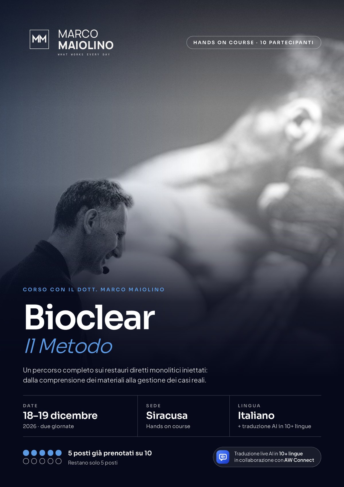 Corso Bioclear Il Metodo con il Dott. Marco Maiolino, Siracusa 18-19 dicembre 2026